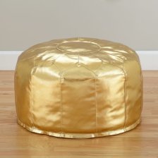 Shop Faux Leather Gold Pouf and more