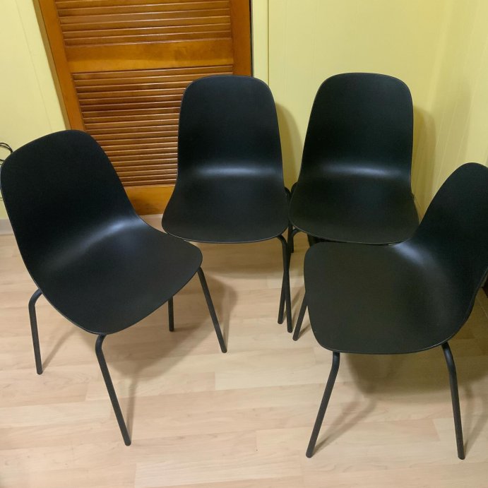 user image by @ricky_bam_bam, 4pk Dorm Dining Chairs Black - Room Essentials&#8482;: Metal Frame, Armless, Powder-Coated Finish
