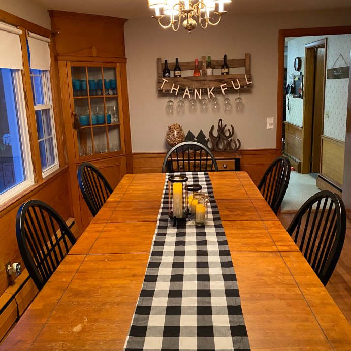 user image by Dinning, 72&#34; x 14&#34; Cotton Buffalo Check Table Runner Black - Design Imports