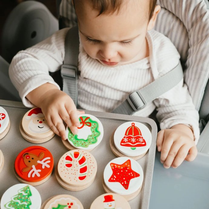user image by @staceygardnermusic, Melissa &#38; Doug Slice and Bake Wooden Christmas Cookie Play Food Set