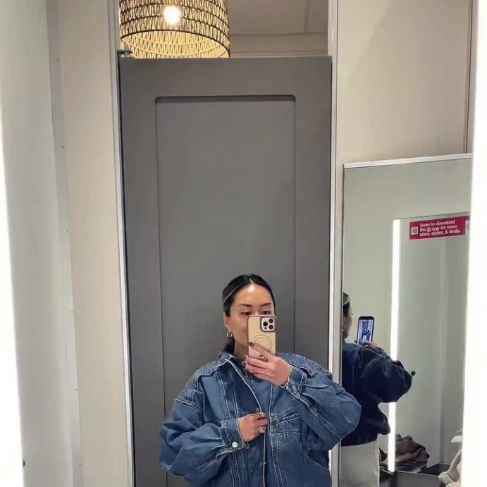 user image by @aka_pheebs, Women's Relaxed Denim Bomber Jacket - Universal Thread™ Medium Wash