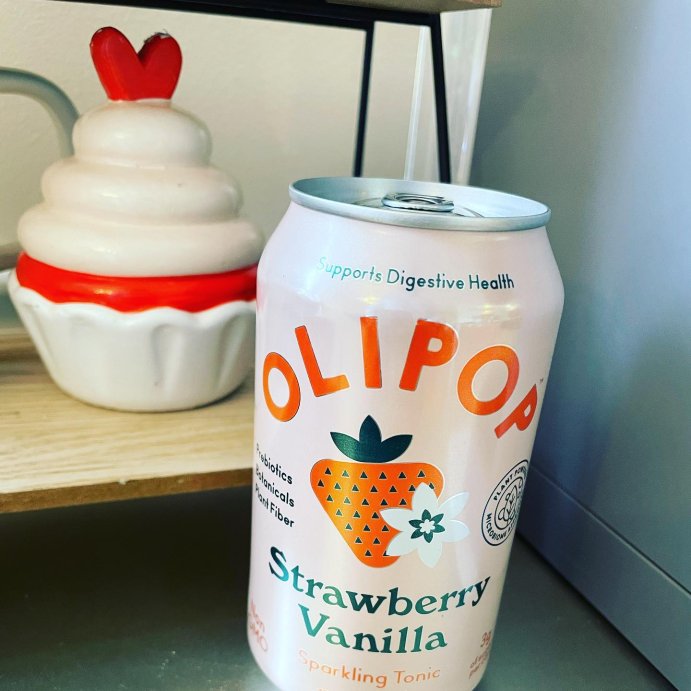 user image by @zazalyn_official, OLIPOP Strawberry Vanilla Prebiotic Soda - 12 fl oz Can