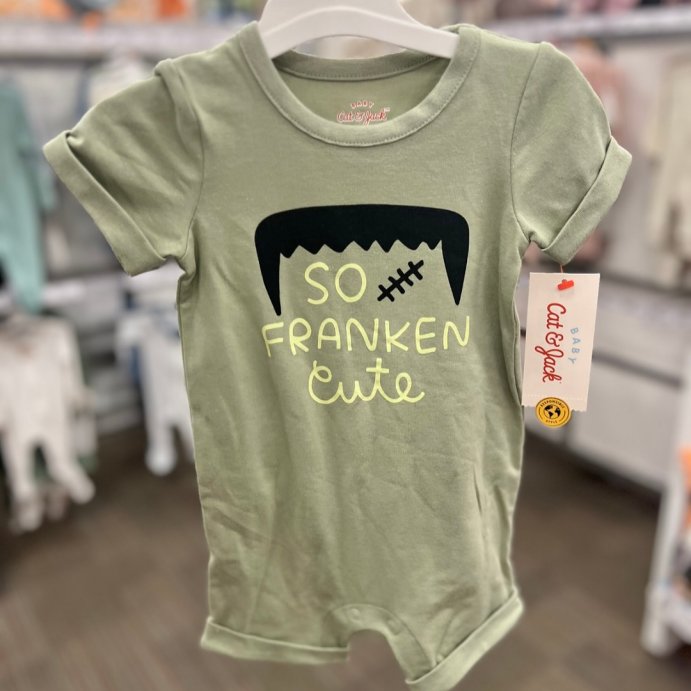 user image by @momlifeandstylefinds, Baby Halloween So Franken Cute Short-Sleeve Romper - Cat &#38; Jack&#8482; Green