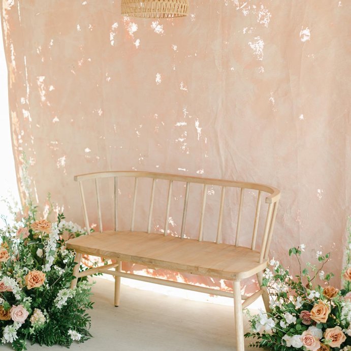 user image by @meganwelker, Shaker Wooden Dining Bench with Curved Back - Hearth & Hand™ with Magnolia