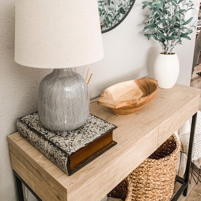 user image by @ourhomeonhuntley, Assembled Ceramic Table Lamp Gray - Threshold™