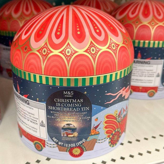 user image by @targettakesmypaycheck, M&#38;S Christmas is Coming Projector Cookies Tin - 12.35oz
