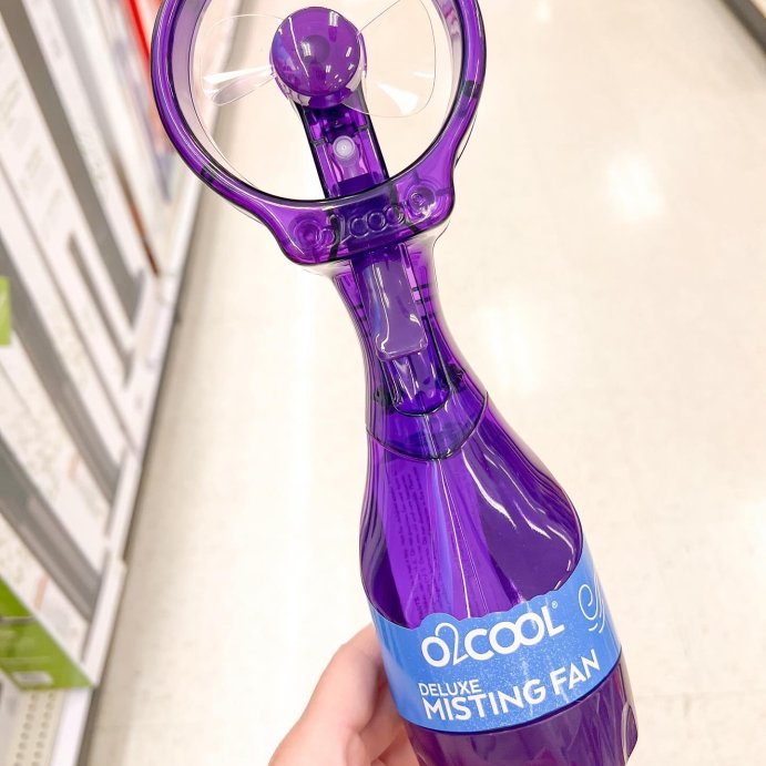 user image by @minimetrends_withmad, O2COOL Deluxe Handheld Misting Fan Colors May Vary: Portable Personal Spray Fan, Battery Operated, Smooth Plastic Finish