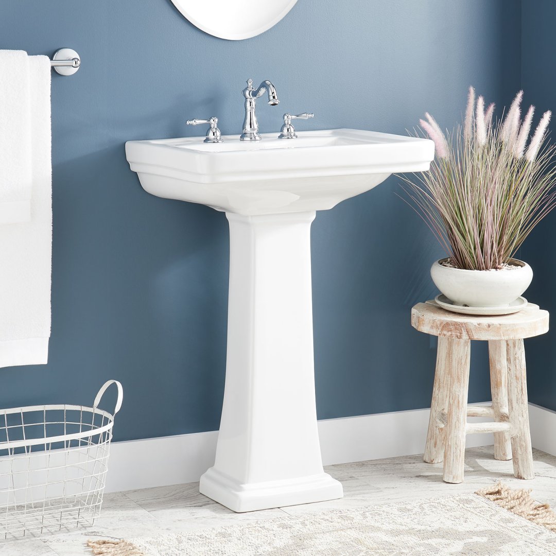 Key West Porcelain Pedestal Sink White Bathroom Sinks Sinks