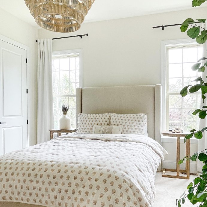 user image by @yourdesignerbff, Lofty Woodblock Print Floral Quilt Off White/Mauve – Threshold™ designed with Studio McGee