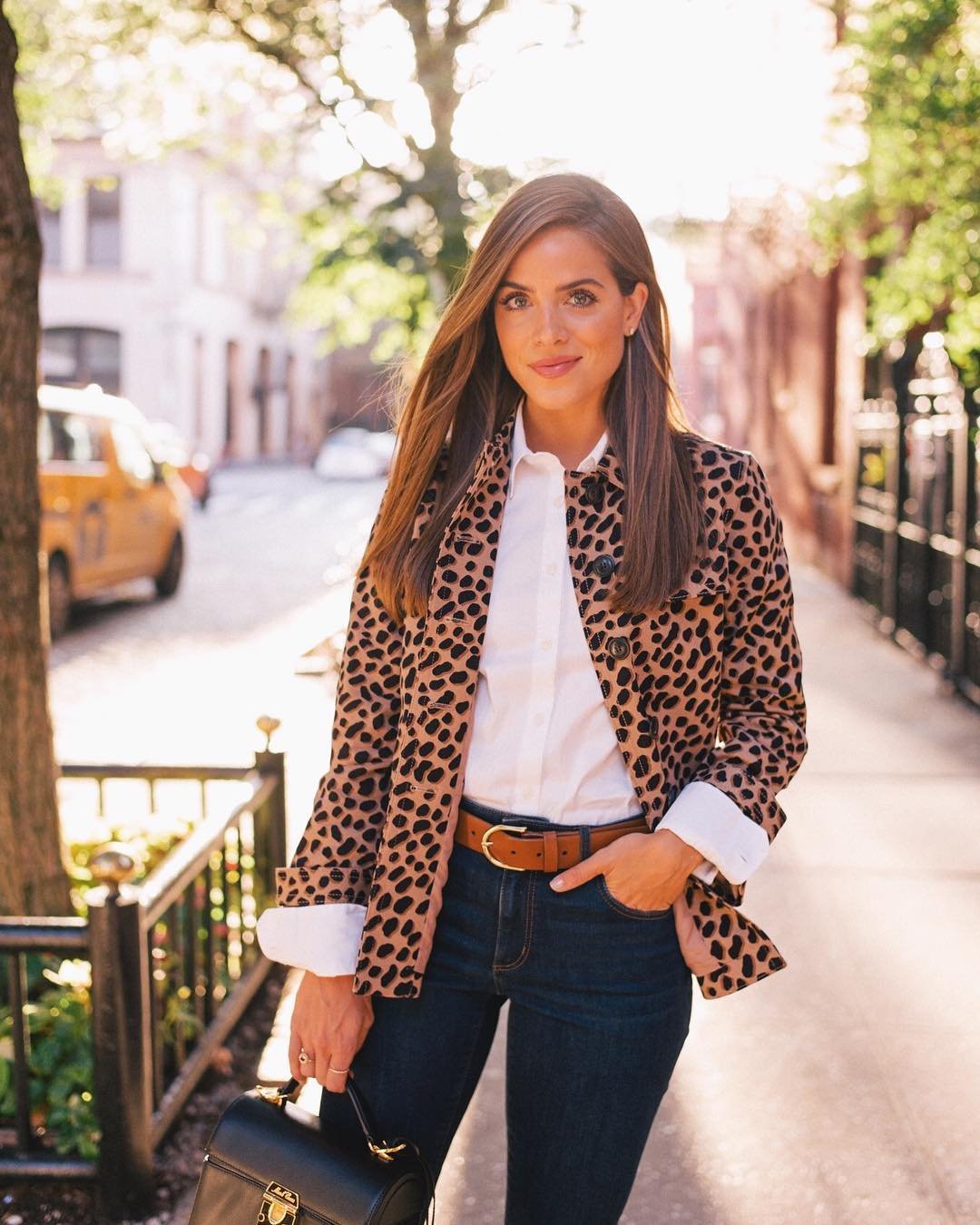 Brown Leopard Leather Belt with Leather Pumps Outfits (2 ideas & outfits)