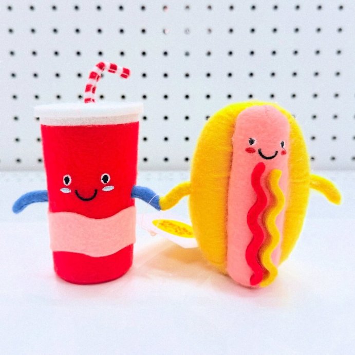 user image by @letsshopholidays, Felt Duo Figural Decor Hotdog and Soda - Sun Squad&#8482;: Indoor Polyester Styrofoam Figurines