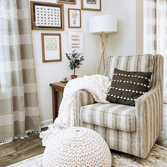 user image by @jotitup, Set of 2 Farmhouse Tucker Stripe Yarn Dyed Cotton Knotted Tassel Light Filtering Window Curtain Panels - Lush Décor