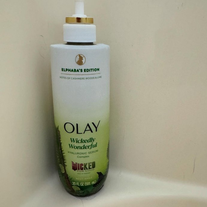 user image by @krisplustenn, Olay Limited Edition Elphaba&#39;s Serum Wicked Hydrating &#38; Renewing Body Wash - Cashmere Woods &#38; Lime Scent- 20 fl oz