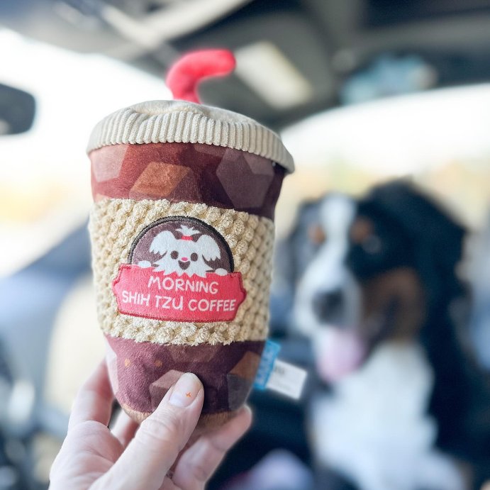 user image by @pixeltheberner, BARK Cold Chew Coffee Dog Toy