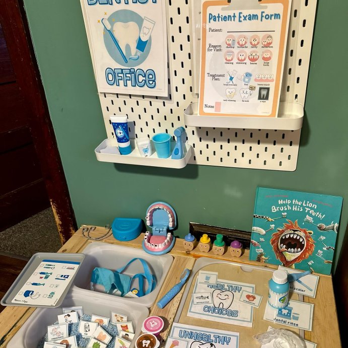 user image by @mjaysensoryplay, Melissa &#38; Doug Super Smile Dentist Kit With Pretend Play Set of Teeth And Dental Accessories (25 Toy Pieces)