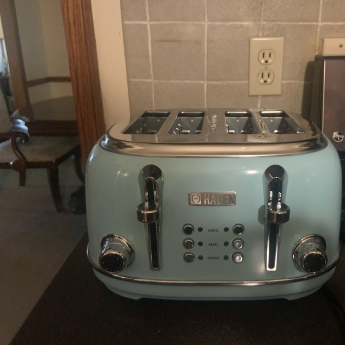 user image by @canpan602, Haden Heritage 4-Slice Wide Slot Stainless Steel Body Countertop Retro Toaster with Adjustable Browning Control