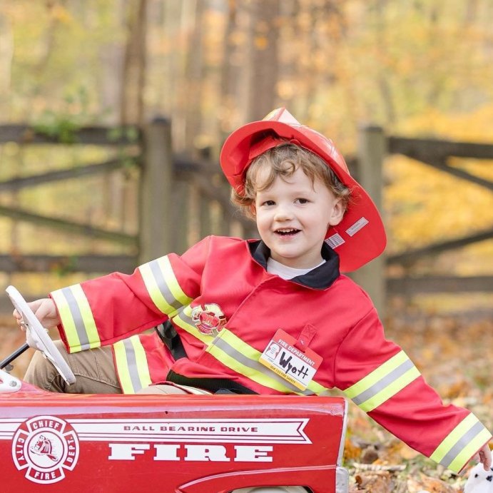 user image by @ljnockett, Melissa &#38; Doug Fire Chief Role Play Costume Dress-Up Set (6pc)