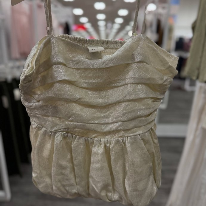 user image by @alleyezonfindz, Women's Ruched Peplum Cami Top - A New Day™