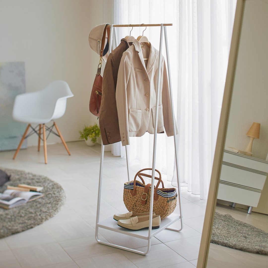 coat rack with shelf modeled in sleek home