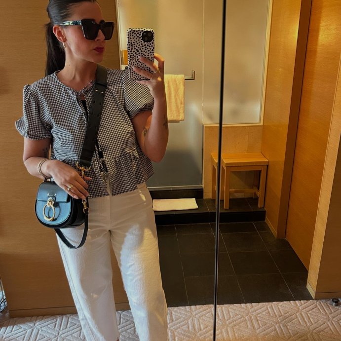 user image by @lipstickandjuls, Women's Puff Sleeve Tie-Front Peplum Blouse - Wild Fable™