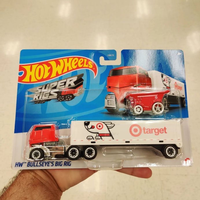 user image by @highroller_collectibles, Hot Wheels 1:64 Scale Bullseye&#39;s Big Rig Toy Truck &#38; Shopping Cart Set - 3 Piece