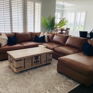 Pottery barn shop sectional leather