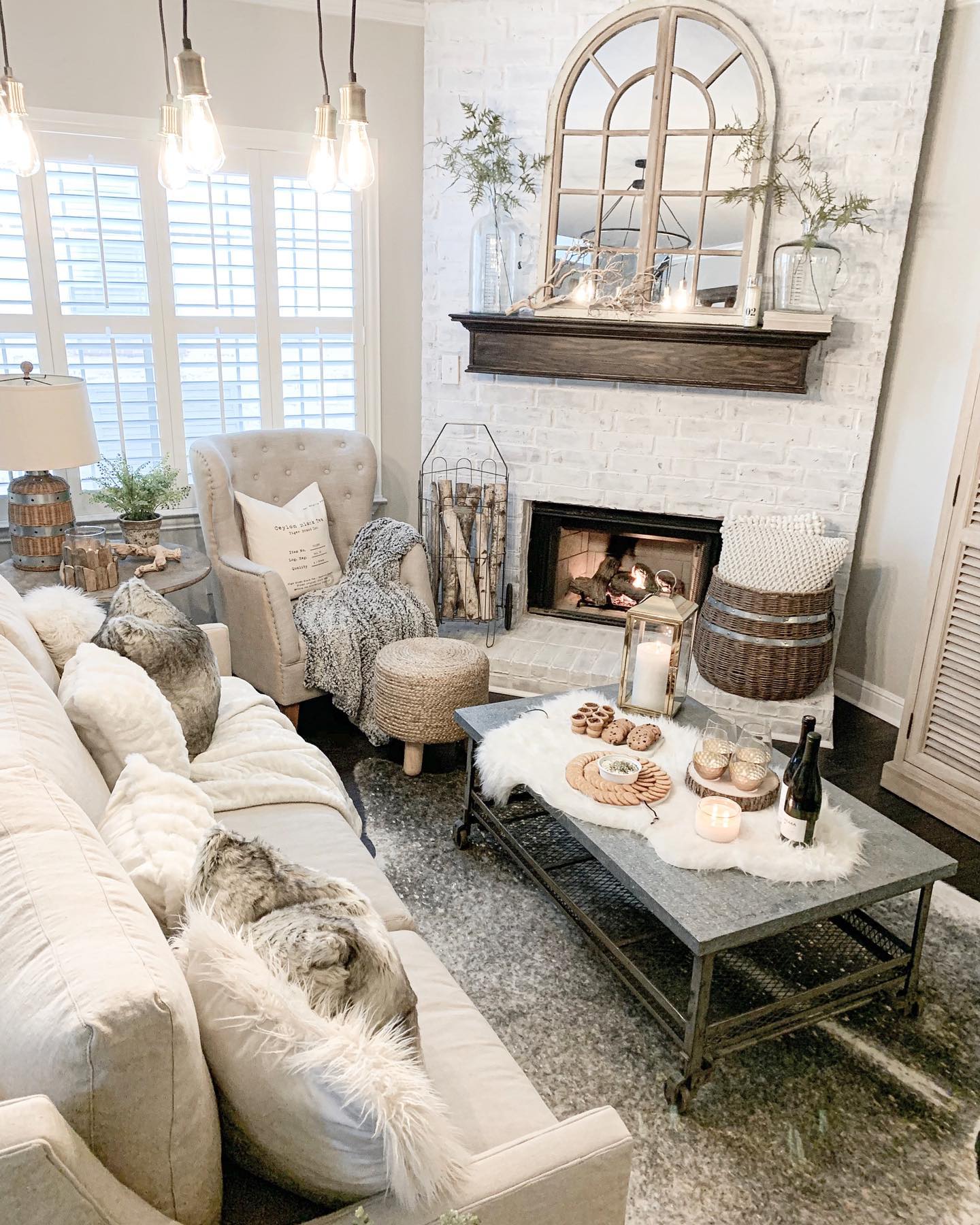 Cozy farmhouse living room Instagram Post