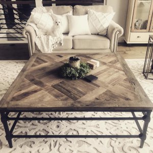 Parquet 46 Square Reclaimed Wood Coffee Table Pottery Barn