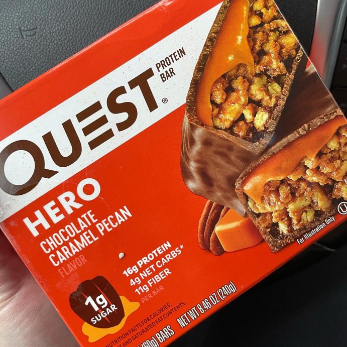 user image by @fatgirlinthefitnessworld, Quest Nutrition 15g Hero Protein Bar - Crispy Chocolate Caramel Pecan