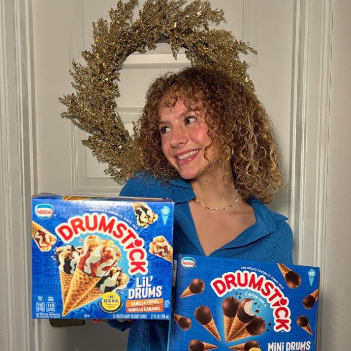 user image by @madelaineclaires, Nestle Vanilla with Caramel & Fudge Frozen Sauce Drumstick Lil'Drums - 12ct