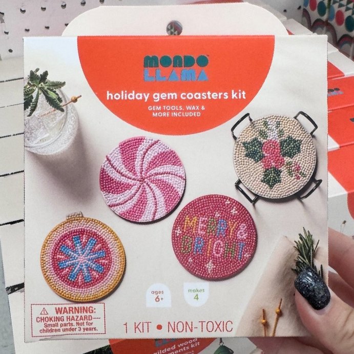 user image by @trendyfavefinds, Christmas Craft 4ct Gem Art Coasters Kit - Mondo Llama&#8482;