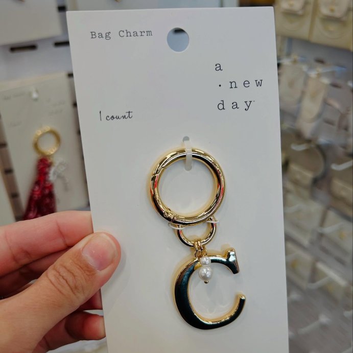 user image by @mytargetaddiction_, Initial and Simulated Pearl Bag Charm - A New Day™