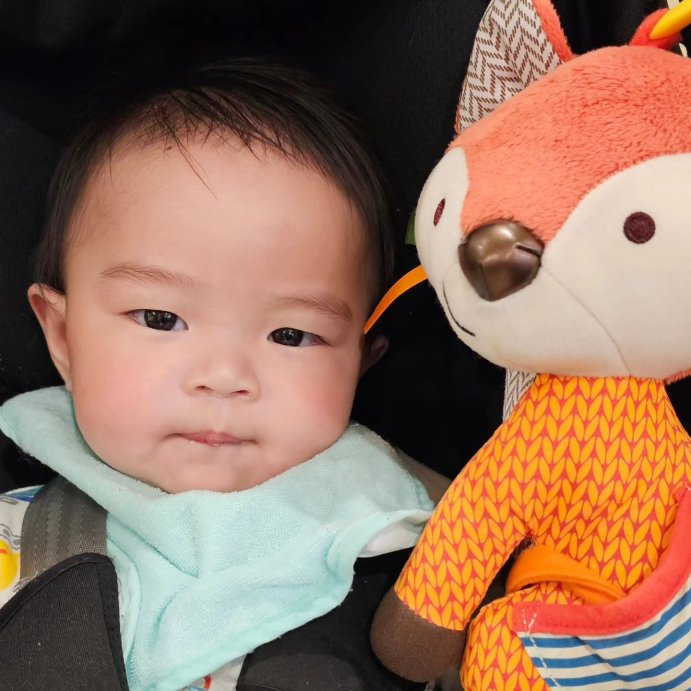 user image by @littobeanbean, Skip Hop Bandana Buddies Stroller Toy