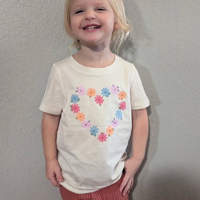 user image by @becky.jenness, Toddler Girls' Floral Heart Graphic T-Shirt - Cat & Jack™ Cream