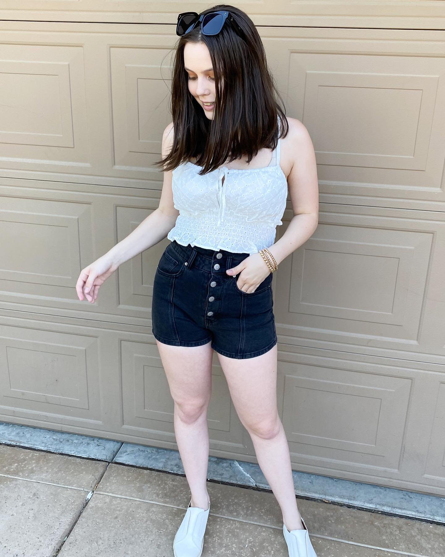 user image by @sequinsandsatinblog, Brass Beaded Bracelet 3pc - A New Day&#8482; Gold: Nickel-Free Elastic Band, One Size Fits Most