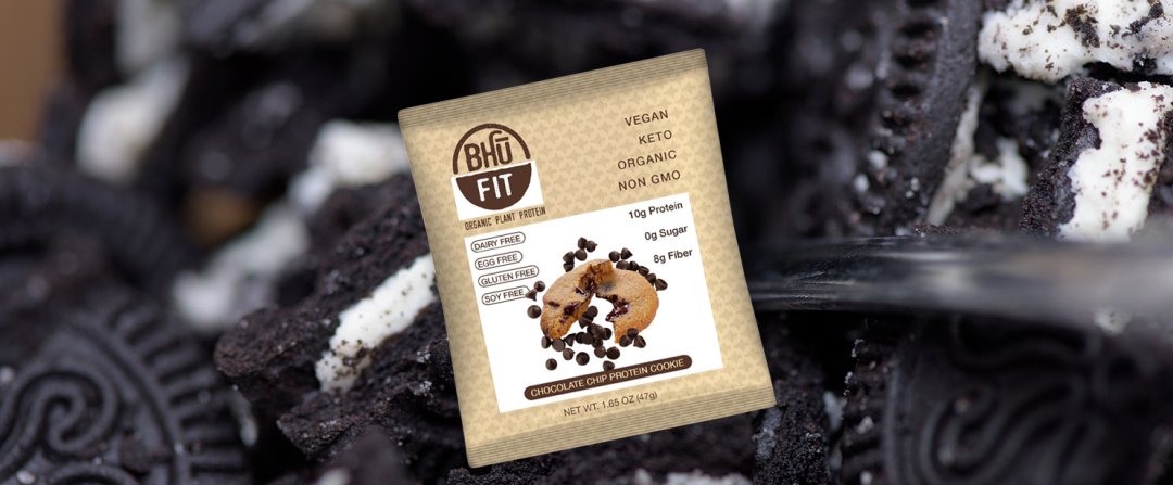 Shop Bhu Foods Vegan Keto Pea Protein Cookie - Chocolate Chip (10 Cookies) and more