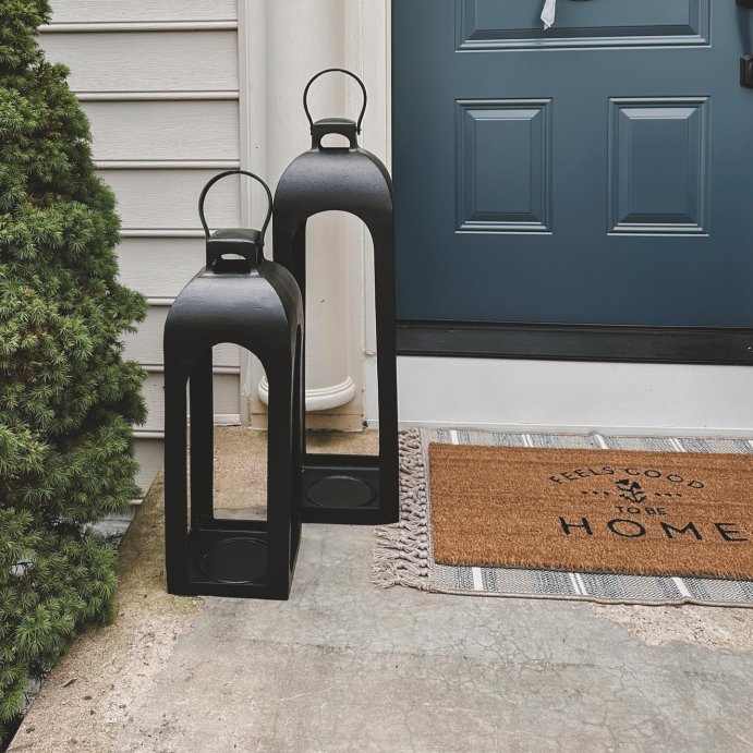 user image by @housebyjulieann, Cast Aluminum Outdoor Lantern Candle Holder Black - Threshold™

