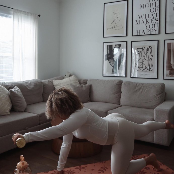 user image by @laurenelyce, Blogilates Beginner Lightweight Yoga Mat - Rust (4mm): TPE Material, Low Tack Grip