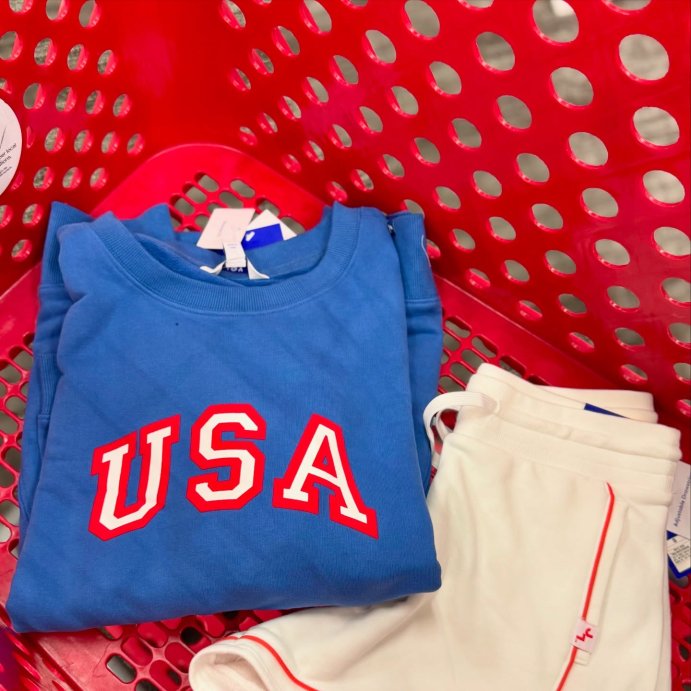 user image by @trendyfavefinds, Women's 4th of July Graphic French Terry Oversized Crewneck Sweatshirt - JoyLab™