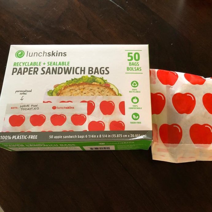 user image by @downto_earthdiva, Lunchskins Recyclable & Sealable Paper Sandwich Bags - Apple - 50ct