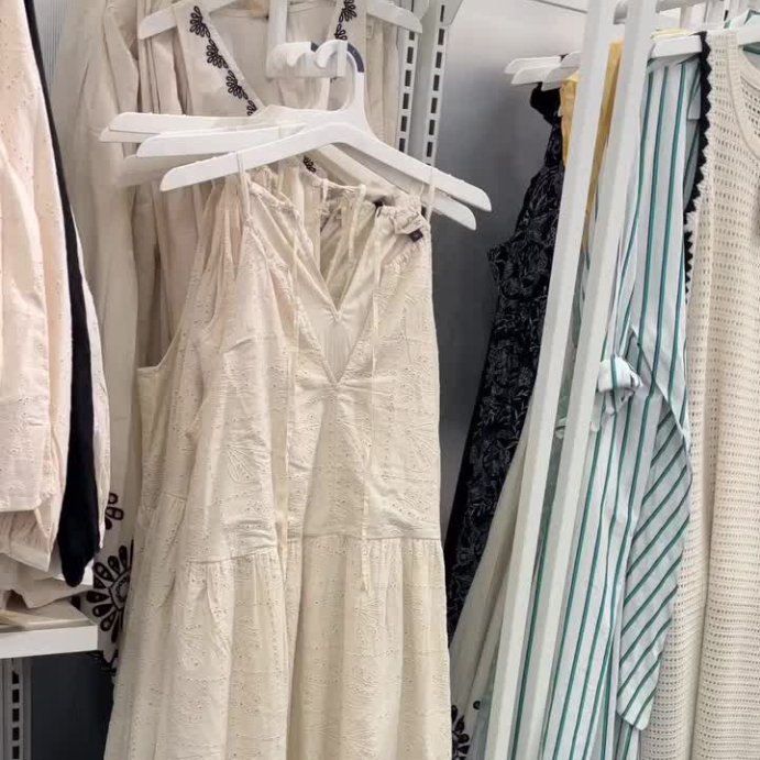 user image by @cheapchicfinds, Women's Eyelet Maxi A-Line Dress - Universal Thread™ Cream