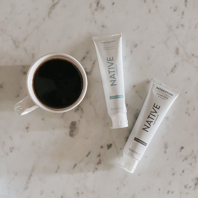 user image by @ourlewislife, Native Premium Whitening Wild Mint &#38; Peppermint Oil Fluoride Free Toothpaste - 4.1 oz