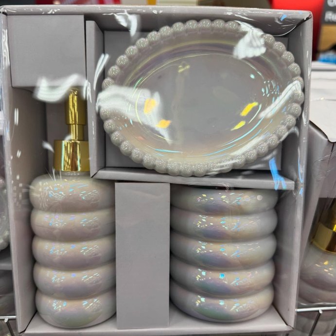user image by @targetsdollarspot, 3pc Bath Accessories Set Iridescent - Bullseye&#39;s Playground&#8482;