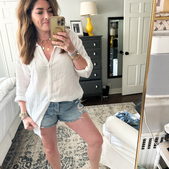 user image by @lovexokaitlyn, Women's Gauze Cover Up Shirtdress - Shade & Shore™