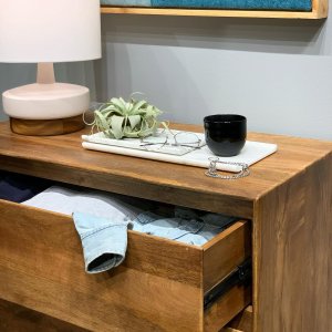 Wood & Ceramic Table Lamp (17")