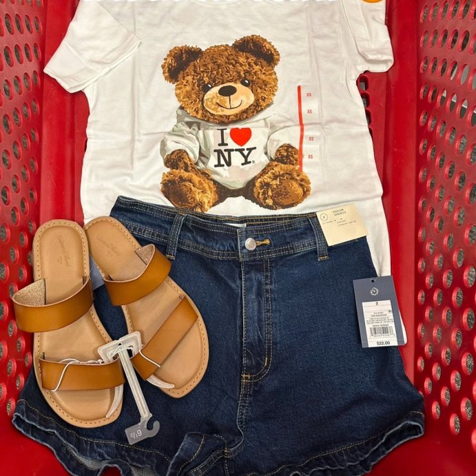 user image by @targetpursuit, Women's NYC Bear Short Sleeve Graphic T-Shirt - White