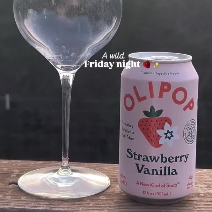 user image by @cheetaahsmeoow, OLIPOP Strawberry Vanilla Prebiotic Soda - 12 fl oz Can