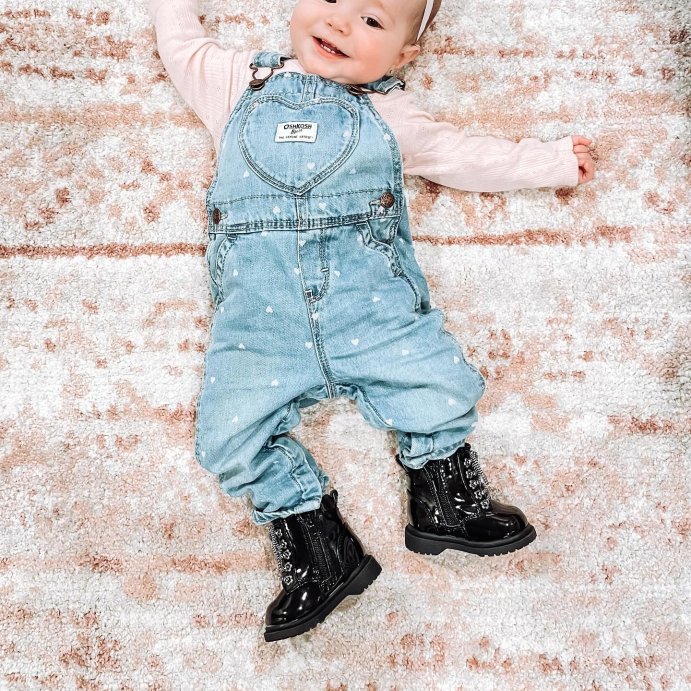 user image by @jenessa_ann_marie, OshKosh B'gosh Toddler Girls' Heart Denim Overalls - Light Blue