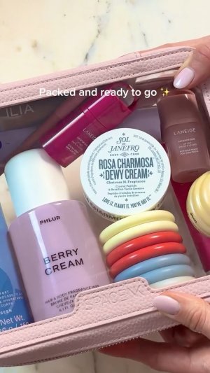 @spacenk&rsquo;s instagram video of Sol de Janeiro Rosa Charmosa Dewy Body Cream,PHLUR Berry Cream Hair and Body Mist,Rare Beauty Find Comfort Hydrating Body Mousse To Oil - Feel Seen,Gisou Honey Glaze Collagen Therapy Lip Mask,LANEIGE JuicePop Box Lip Tint,Summer Fridays Softline Lip Liner,LANEIGE JuicePop Box Lip Tint,Ilia Beauty Skin Blur Serum Concealer,Tatcha The Milky Sunscreen SPF50