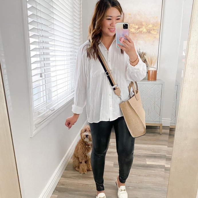 user image by @sandyalamode, Women's High Waisted Faux Leather Leggings - A New Day™